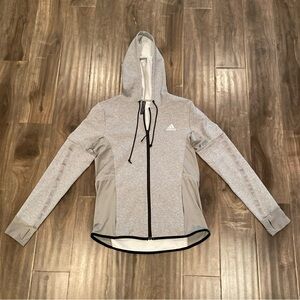 Adidas Motion full zip hoodie grey women’s size medium